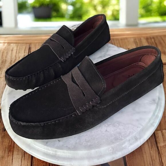 Massimo Matteo Leather Nubuck Suede Penny Driver Slip On main image 14